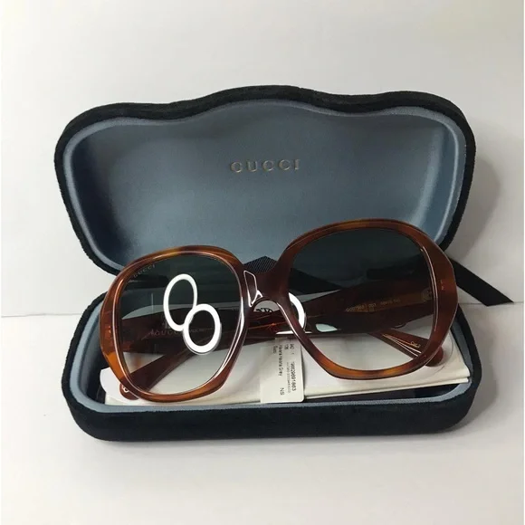 Gucci GG0796S Sunglasses Women Havana Geometric 56mm New 100  display picture 2